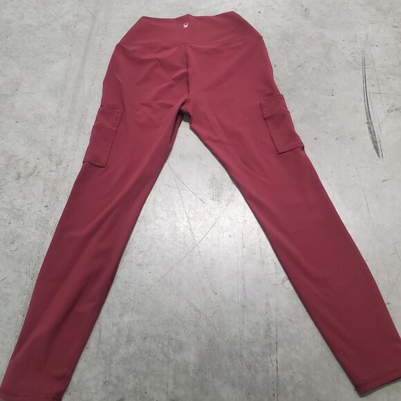 Spyder Active Maroon Cargo Pocket Leggings Womens Medium Polyester Spandex Blend - Picture 5 of 6